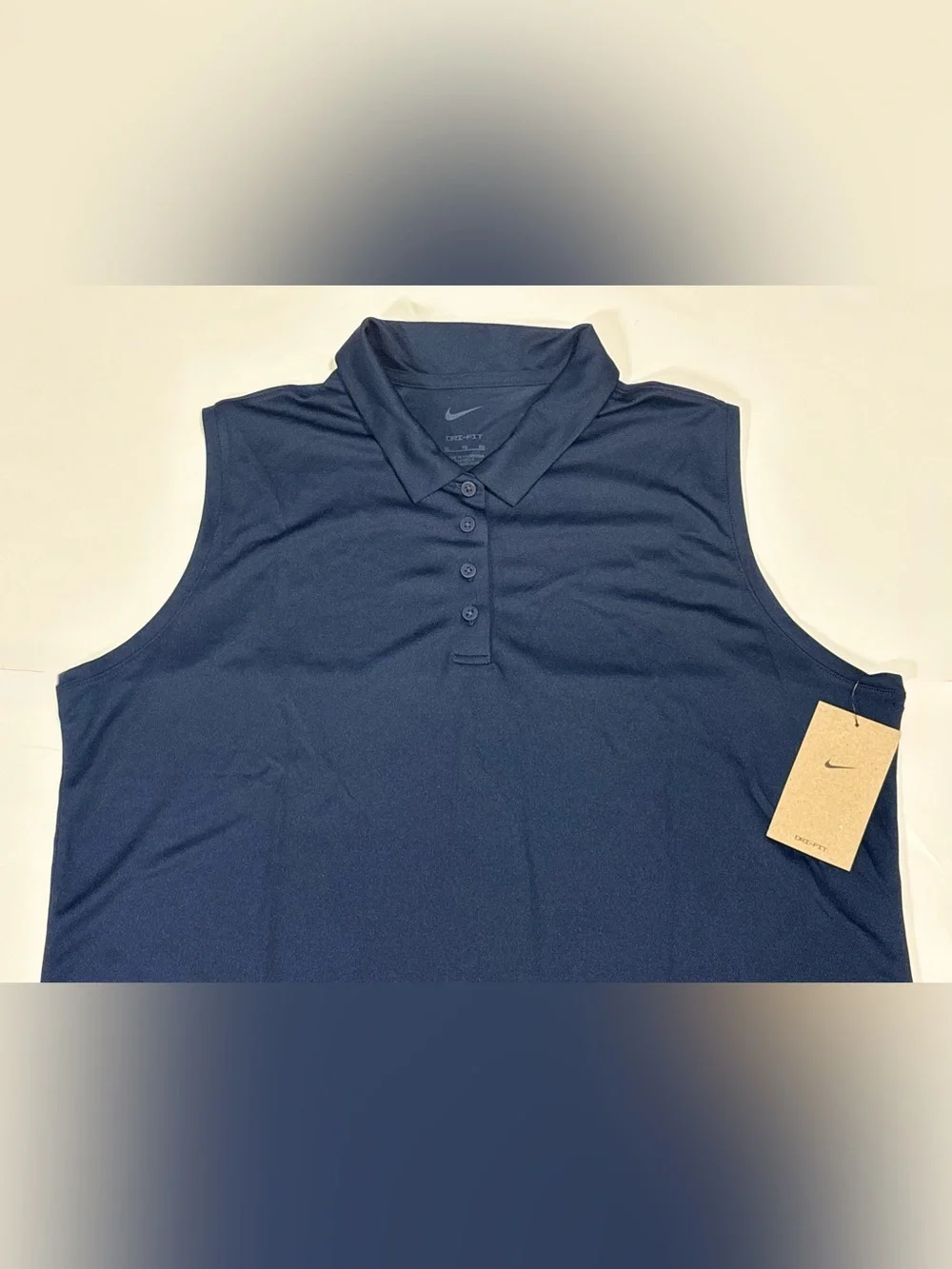 Nike Women’s Navy Sleeveless Polo Tank Top Dri-fit victory Golf top DH2312-451